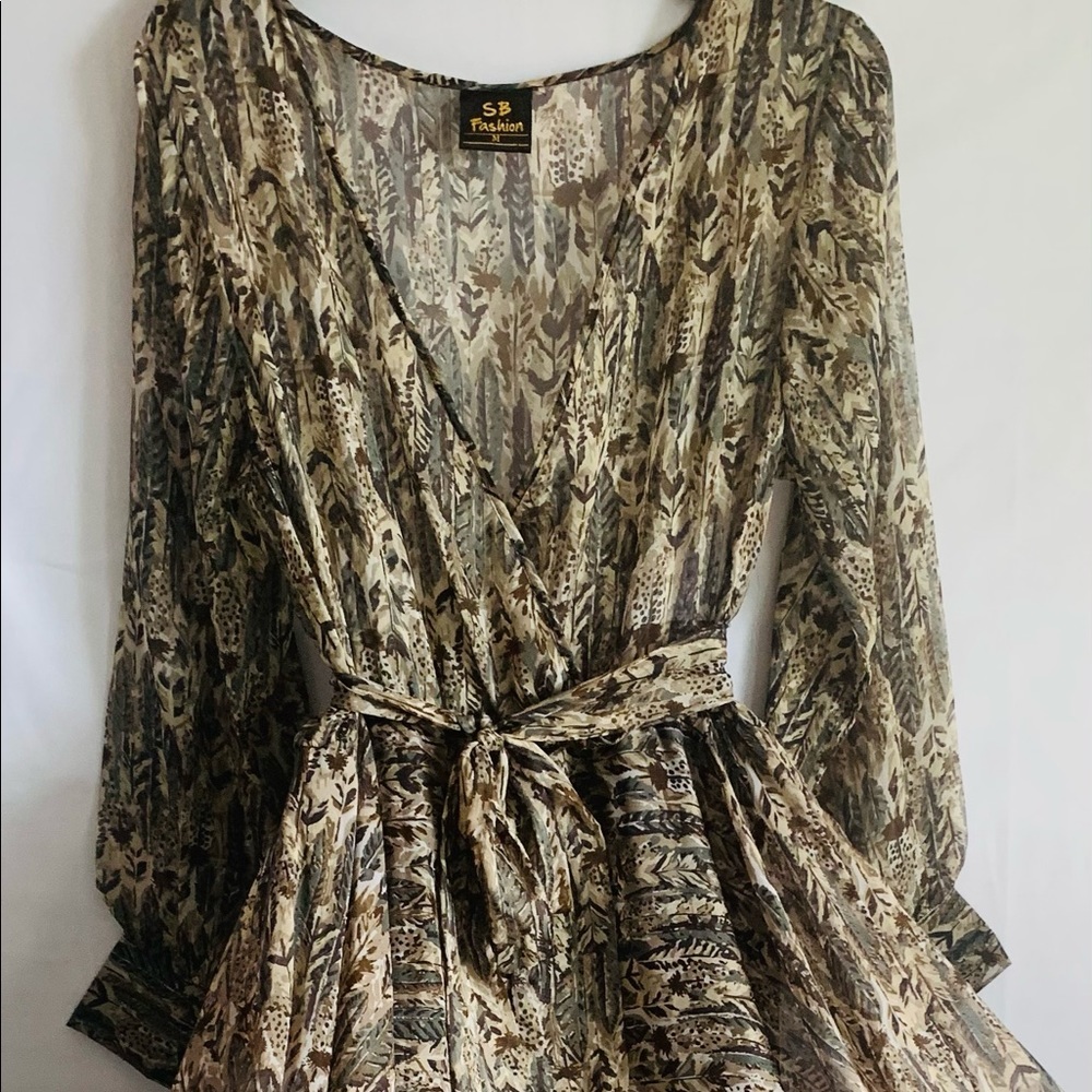 BoHo Flowing Wrap Maxi Dress